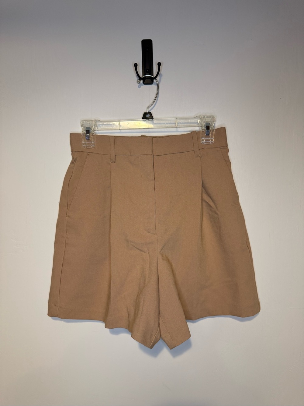 ABERCROMBIE Sloane High Waisted Tailored Shorts Camel Brown Color Sz Small